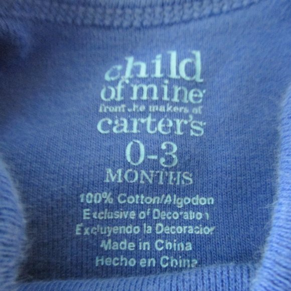 Carters Child of Mine 2 Pc Onesie Bundle Boys 0-3M‎ Blue Red Short Sleeve Sports - Picture 4 of 5